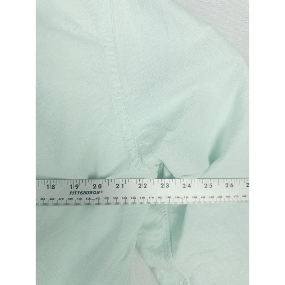 J.Crew Vintage Oxford Tailored Button Down Shirt Mens L Mint Green Preppy Coasta